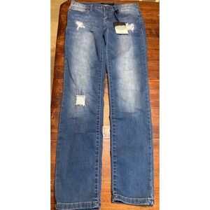 Thread Market Jeans Womens 7 Blue NWT Distressed Patch Skinny Denim